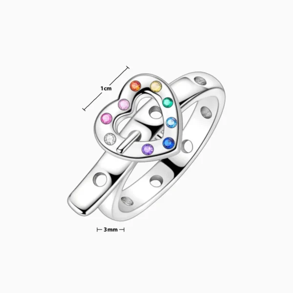 Anillo De Plata Cinturon De Corazon
