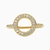 Anillo De Plata Circular Dorado Brillante