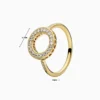 Anillo De Plata Circular Dorado Brillante