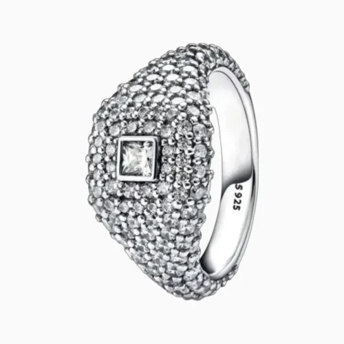 Anillo De Plata Cocktail Cuadro