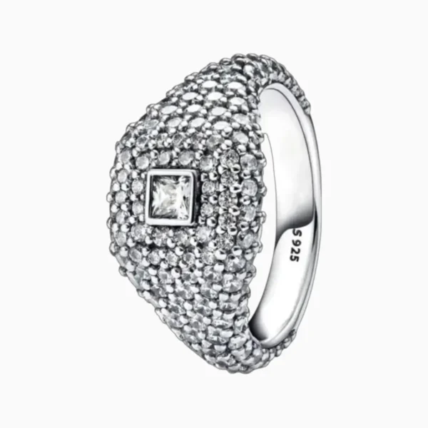 Anillo De Plata Cocktail Cuadro Anillo De Plata Cocktail Cuadro