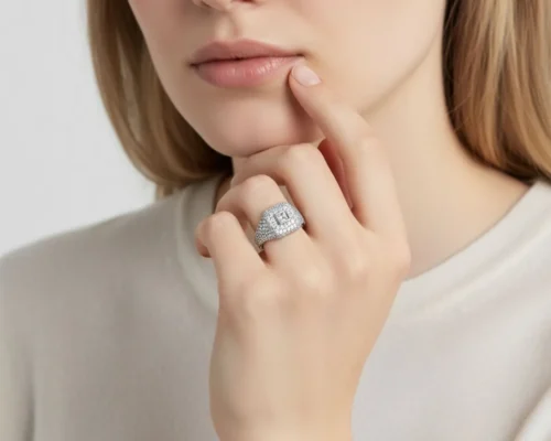 Anillo De Plata Cocktail Cuadro