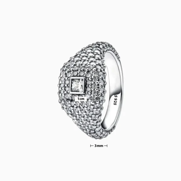 Anillo De Plata Cocktail Cuadro Anillo De Plata Cocktail Cuadro