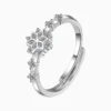 Anillo De Plata Copo De Nieve Ajustable