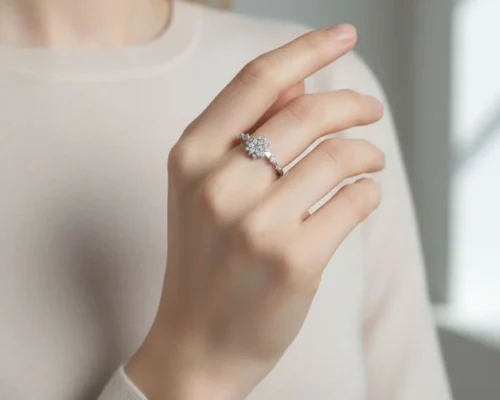 Anillo De Plata Copo De Nieve Ajustable