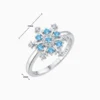 Anillo De Plata Copo De Nieve Azul