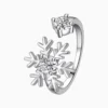 Anillo De Plata Copo De Nieve Brillante