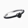 Anillo De Plata Corazon Centro Color Negro