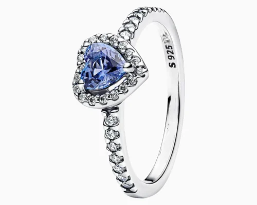 Anillo De Plata Corazon Superior Azul Anillo De Plata Corazon Superior Azul