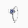 Anillo De Plata Corazón Superior Azul
