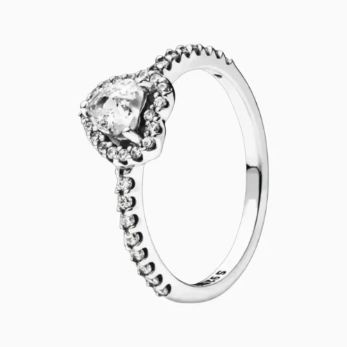 Anillo De Plata Corazón Superior Brillante