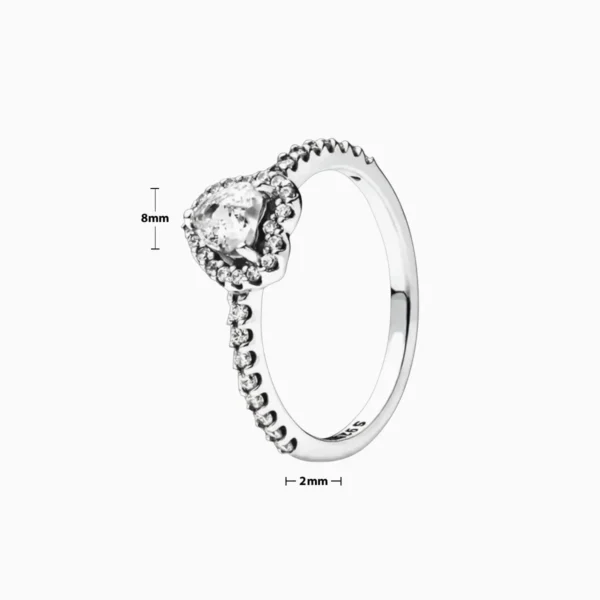 Anillo De Plata Corazón Superior Brillante