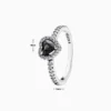 Anillo De Plata Corazon Superior Negro