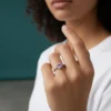 Anillo De Plata Corazon Superior Rosa