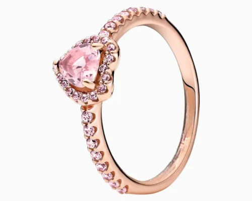 Anillo De Plata Corazon Superior Rosa Total