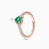Anillo De Plata Corazón Superior Verde