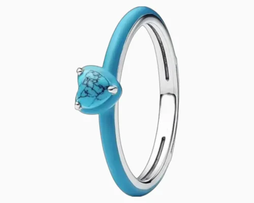 Anillo De Plata Corazon Turquesa Anillo De Plata Corazon Turquesa