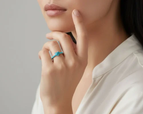 Anillo De Plata Corazon Turquesa