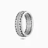 Anillo De Plata Corazones Pave