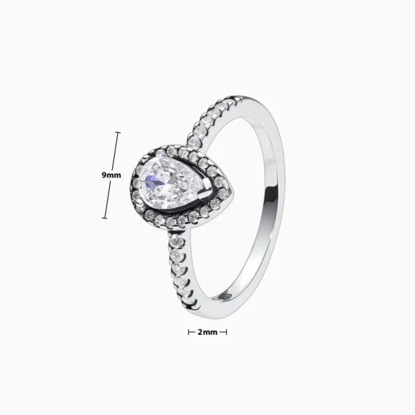 Anillo De Plata Corte Pera Chico Anillo De Plata Corte Pera Chico