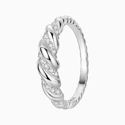 Anillo De Plata Cuerda Brillante
