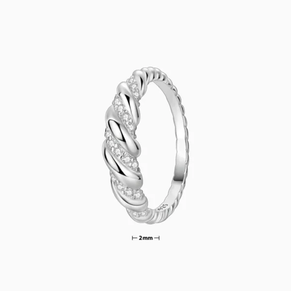 Anillo De Plata Cuerda Brillante