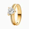 Anillo De Plata Doble Banda Corazón Anillo De Plata Doble Banda Corazón