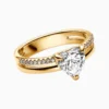 Anillo De Plata Doble Banda Dorado Corazón Anillo De Plata Doble Banda Dorado Corazón