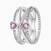 Anillo De Plata Dos Corazones