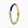 Anillo De Plata Dual Azul
