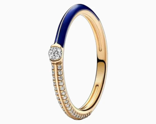 Anillo De Plata Dual Azul