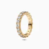 Anillo De Plata Eternidad Fila Brillante Dorado