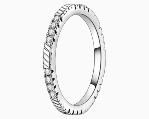 Anillo De Plata Fila Brillante