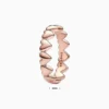 Anillo De Plata Fila Corazones Rosa