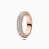 Anillo De Plata Fila Doble Pave Rosa