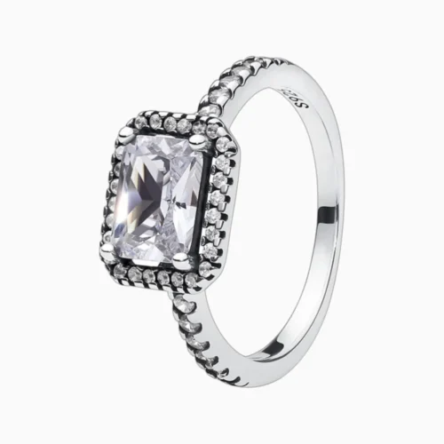 Anillo De Plata Halo Brillante
