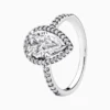Anillo De Plata Halo Corte Pera Grande