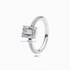 Anillo De Plata Halo Rectangulo Brillante
