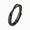 Anillo De Plata Negro Ajustable