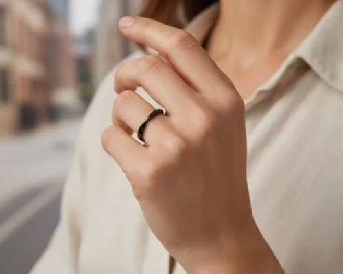 Anillo De Plata Negro Ajustable
