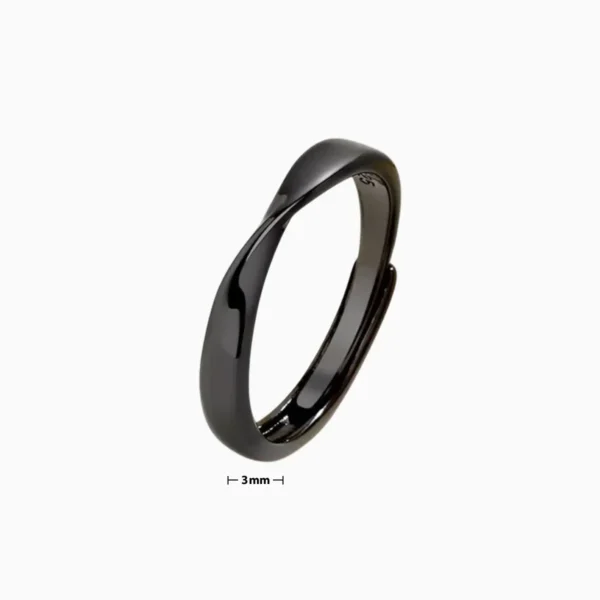 Anillo De Plata Negro Ajustable