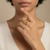 Anillo De Plata Ondas Llamativas