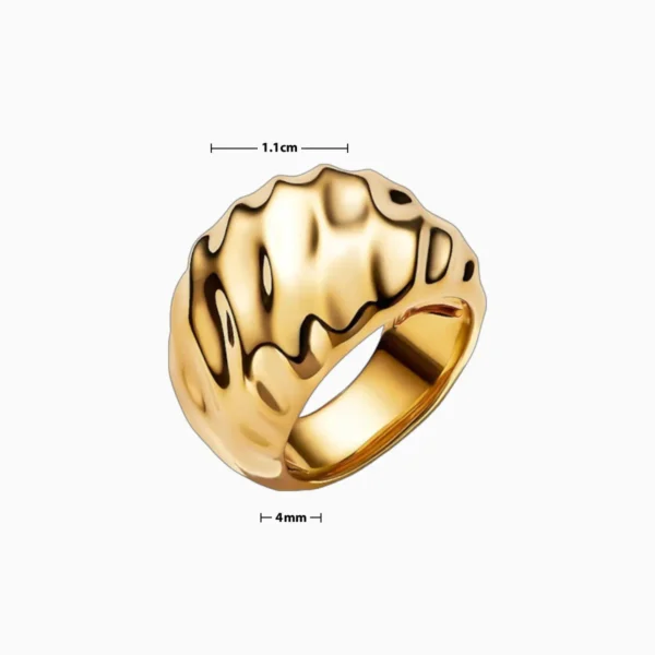 Anillo De Plata Ondas Llamativas