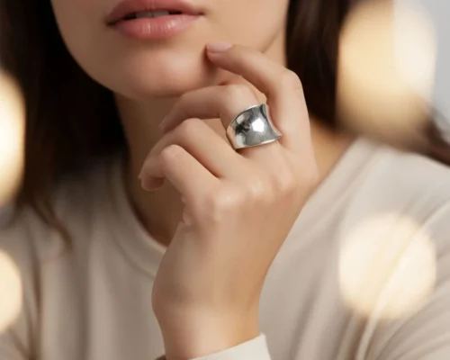 Anillo De Plata Organico Grande