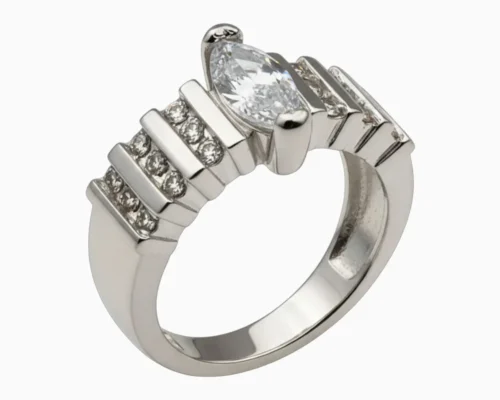 Anillo De Plata Piedra Brillante