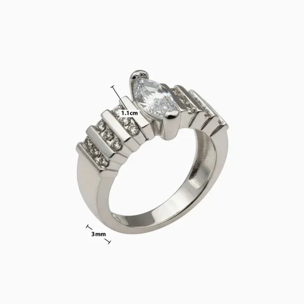 Anillo De Plata Piedra Brillante