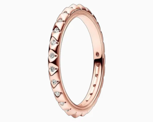 Anillo De Plata Piramides Rosa