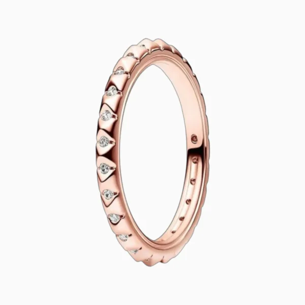 Anillo De Plata Piramides Rosa