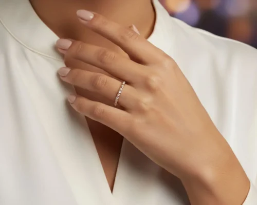 Anillo De Plata Piramides Rosa