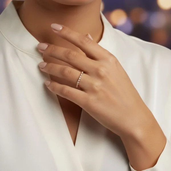 Anillo De Plata Piramides Rosa